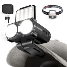 LED Hard Hat Light 800Lumens Rechargeable Dimmable Clip On Cap Light Black