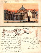 Rome St Peters Basilica Postcard 1932 Postmarked Divided Back Vintage Souvenir