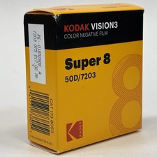 Kodak VISION3 50D Super 8 Color Negative Film 7203 SP464 15m 50ft Motion Picture