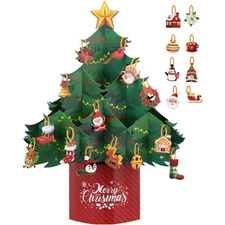 Christmas Advent Calendar 2025-24 Days Countdown Calendar Christmas Tree with En