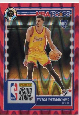 2023-24 NBA Hoops Premium Stock Victor Wembanyama Spurs #282 Red Seismic /199 RC