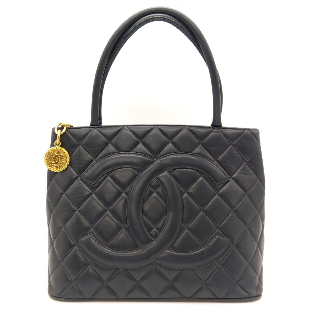 Chanel Vintage Black Lambskin Matelasse Coco Tote Bag 6th Series r11_0806