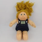 VTG Cabbage Patch Kids Doll Tongue Out Blue Eyed Blond Hair 1982 w/ 2 outfits