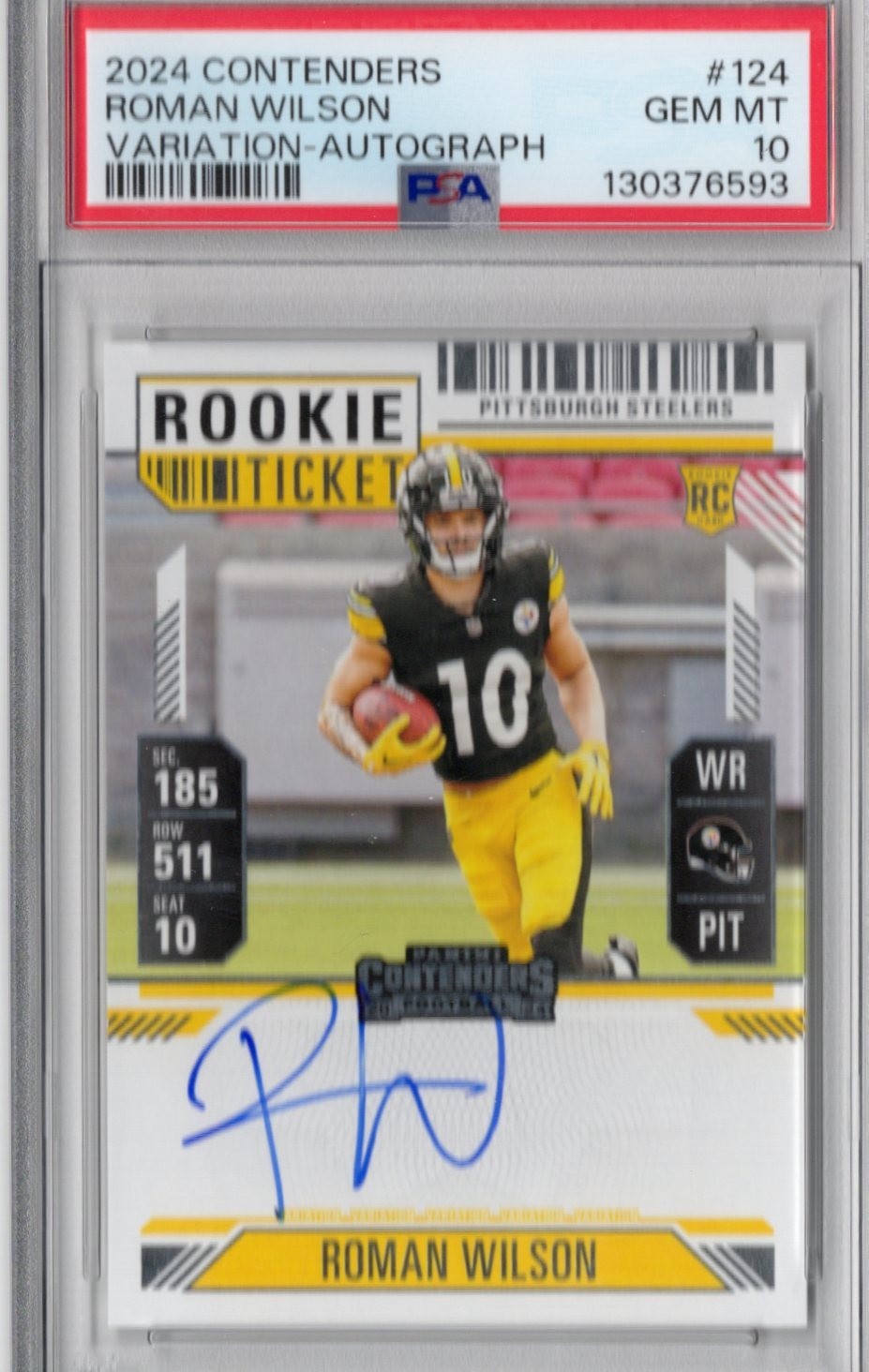 2024 Panini Contenders - Rookie Ticket RPS Variation Roman Wilson #124 PSA 10