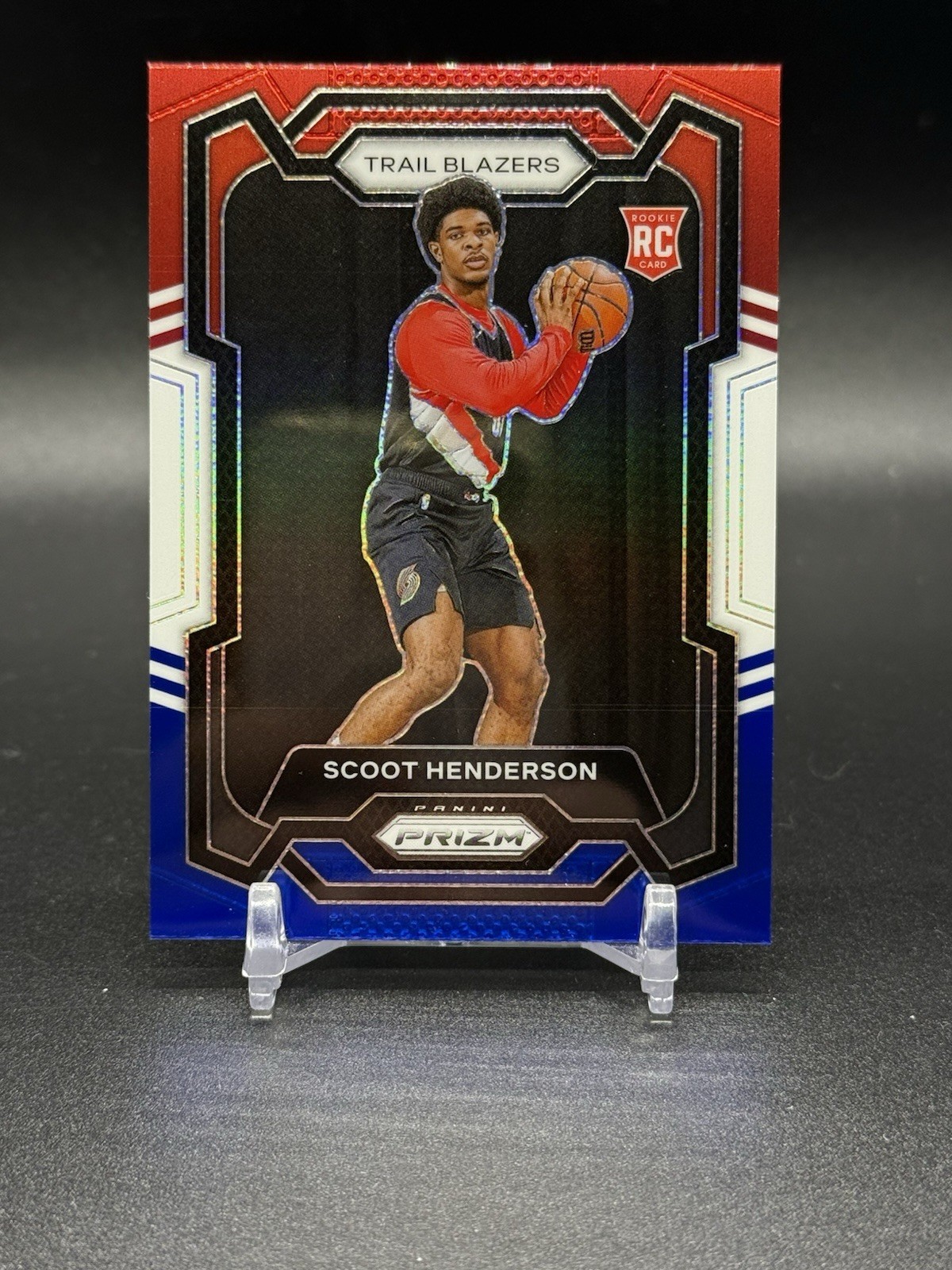 2023 Panini Prizm Scoot Henderson RC Prizm Red White and Blue #141 Trailblazers
