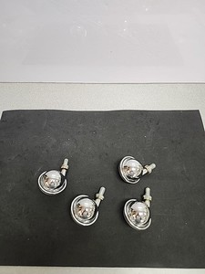 4 Vintage MCM Shepherd Metal Roller Ball Chair Table Caster Wheel Chrome Color