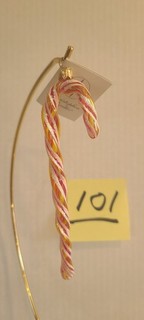 Christopher Radko Candy Cane Christmas Ornament "Minty Twirls" Red Yellow