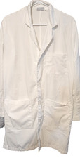 Landau Men's 5-Pocket Full-Length White Coat - Size 38