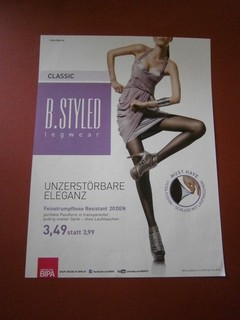 Werbung Reklame 2013 B.STYLED Legwear Feinstrumpfhosen laufmaschensicher RAR