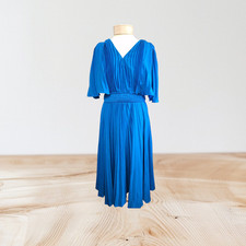 EXPRESS Midi Dress Sz Large Pleated Cocktail Dress Party Holiday Career Wedding