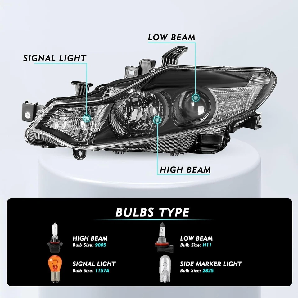 Faros proyectores negros/ámbar estilo OE para Nissan Murano 2009-2014 Foto 4 de 4