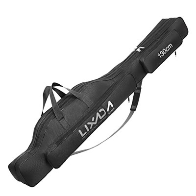  Fishing Rod Case, Portable Folding Fishing Rod Case Fishing Pole 130cm:7 Black