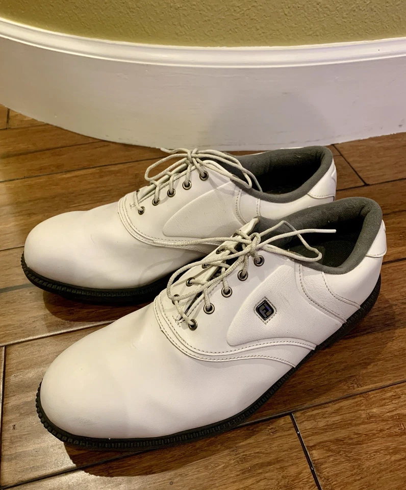 Footjoy Zapatos de Golf Tradicionales con Cordones Blancos Talla 12W-MUY BUEN ESTADO Foto 4 de 4