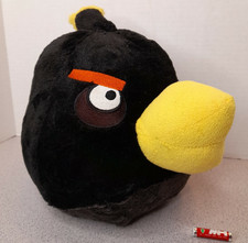 Angry Birds Bomber Black Bird 9" Plush Stuffed Toy Commonwealth 2010 No Sound