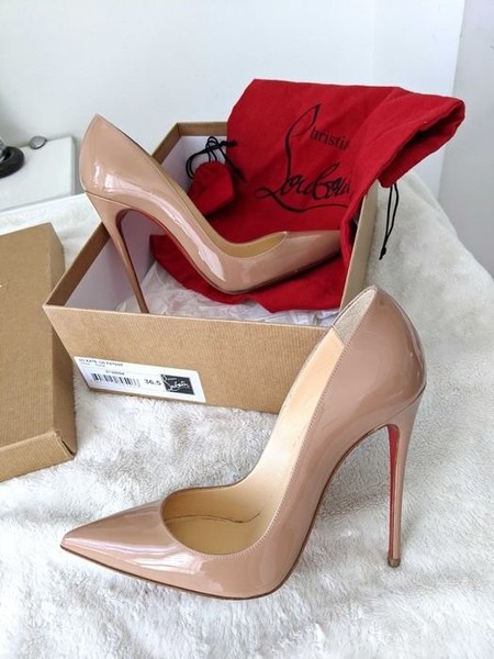 Women Christian Louboutin Heels Black Leather 36
