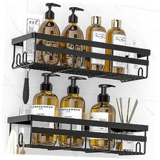 Shower Caddies 2 Pack - Adhesive Hanging Shower Shelf - Bathroom Organizers