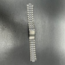 Seiko Bracelet 20mm Stainless Steel Silver Tone Tri Folding Clasp Vintage Japan