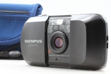 All Works MINT w/ Case Olympus mju 1 Point Shoot Black From JAPAN