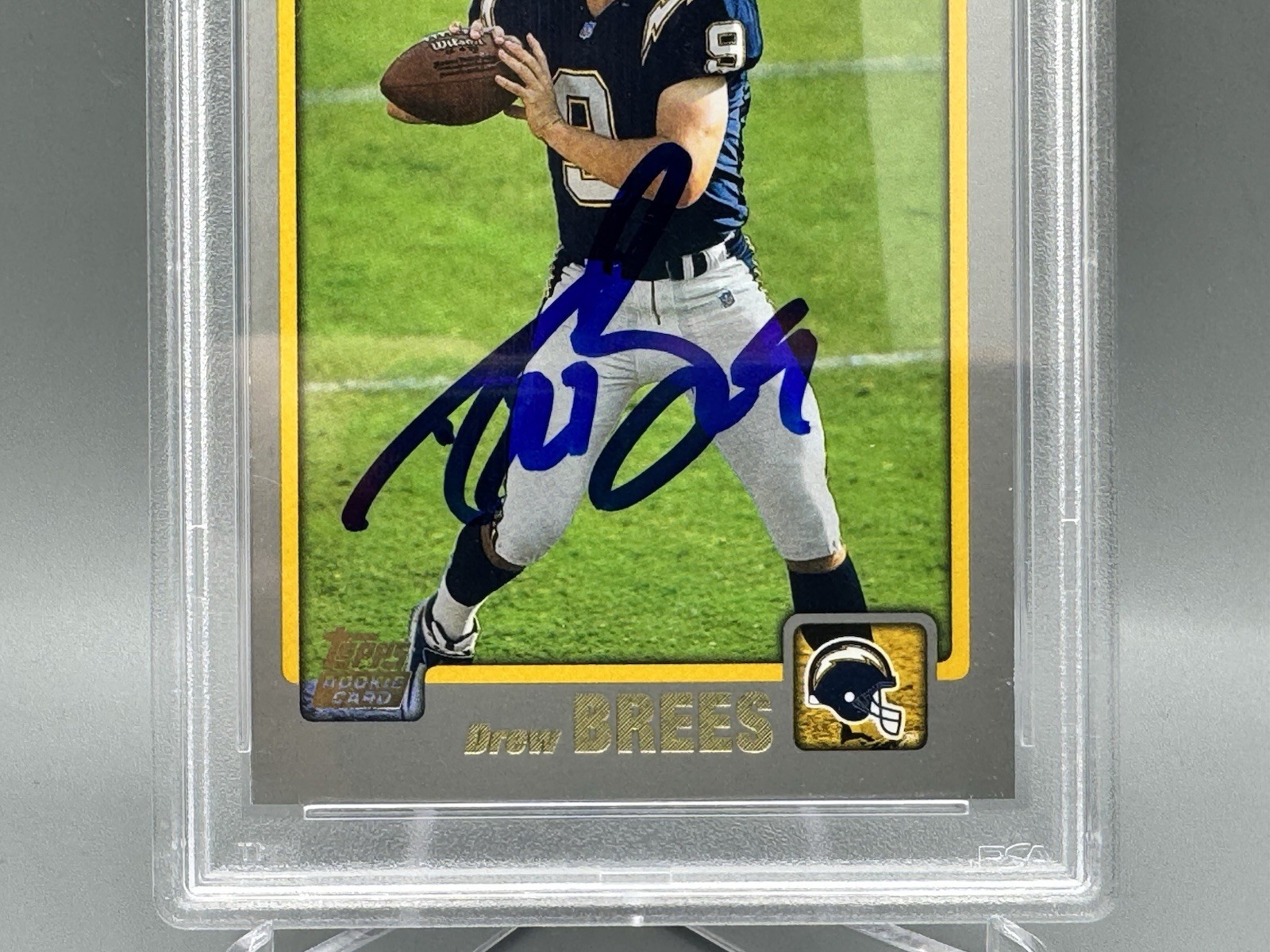 2001 Topps Drew Brees RC Rookie PSA DNA Auto 10 Signed Chargers HOF #328 view 4