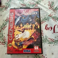 Disney's Aladdin Sega Genesis,1993 Box and Cartridge only. Tested and works