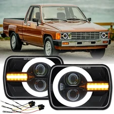 2X 5x7" 7x6" For Toyota Pickup 1982-1995 4Runner LED Headlight Hi-Lo Beam DRL 01
