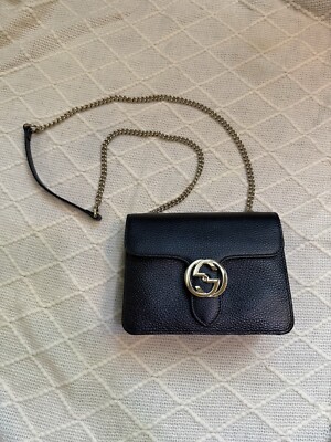 Black Gucci Purse Interlocking GG