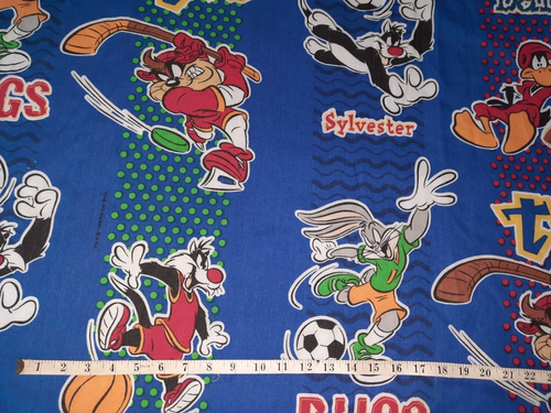 Bibb Co. Marvin the Martian Taz Looney Tunes Sports Theme Twin Flat Sheet ~ NWOP - Picture 7 of 9