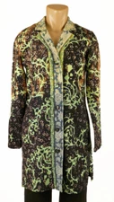 Citron Beth Print in Browns Mint Tunic -Duster-Coat Small/Med