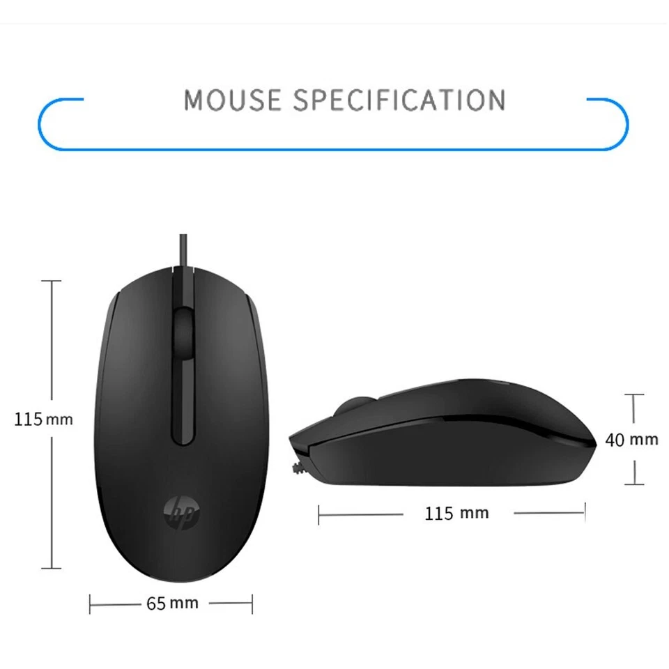 HP M10 Wired Optical USB Mouse Business Office Mini Mouse for Computer Laptop - Image 4 of 4