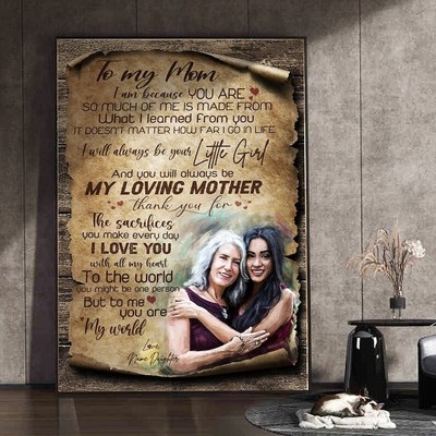 To My Mom, Happy Mother's Day Custom, Custom oil painting, portrait from photo,