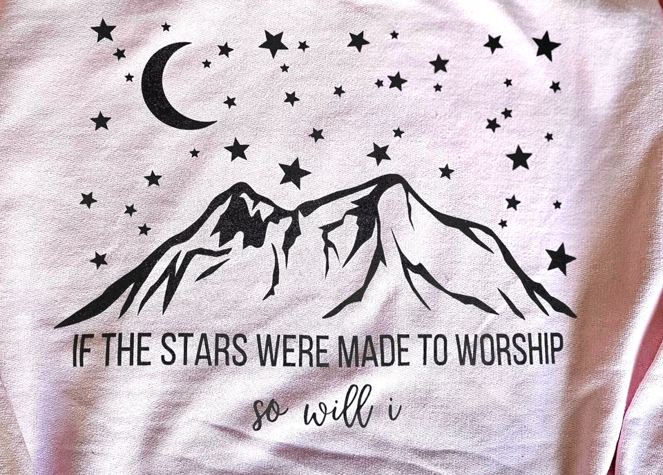 Stars Worship Pink Hoodie Sweatshirt Women's Size L Christian Nature - Image 3 of 4