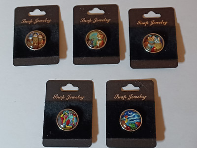 18 mm snap button charms, cats - private collection 3B