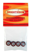 4 Brightvision Redline Wheels – 4 Medium US Dull Chrome Bearing Style Wheels