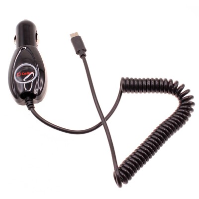15W Car Charger Type-C Power Adapter DC Socket USB-C Coiled for Smartphones