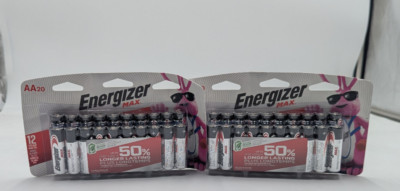 2 PACK OF Energizer E91LP-20 AA Alkaline Batteries - 20 Count