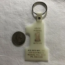 Ace Redi-mix Waukesha Wisconsin Glow In Dark #1 Keychain Key Ring #36150