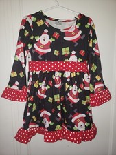 Boutique Santa Claus Ruffle Tunic Dress Girls Christmas Outfit Size M 4 