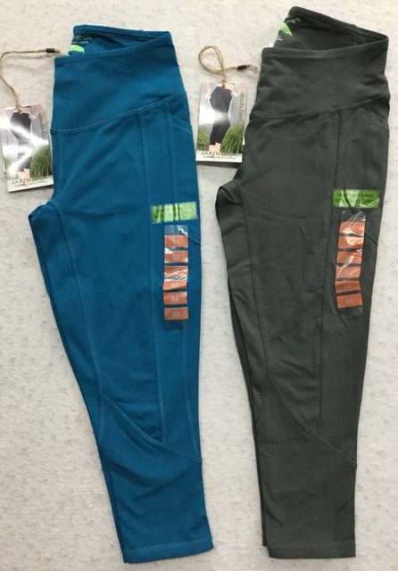 *NWT* 2 Pairs EARTH YOGA (Size M) CAPRI PANTS ORGANIC COTTON BAMBOO STRETCH | eBay