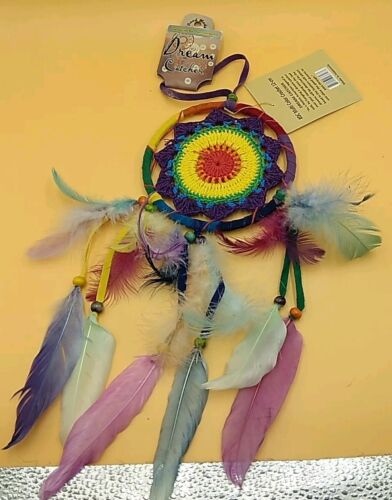Rainbow Dream Catcher Dreamcatcher Wall Hanging With Feathers Boho