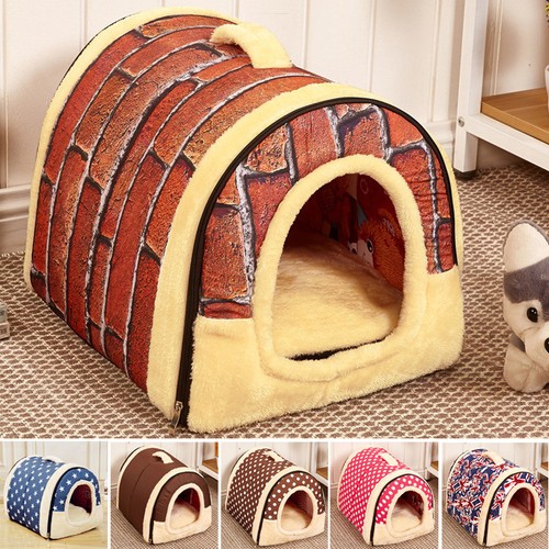 Neue Dual Pet Hund Katze Bett Haus Tragbarer Welpe Hund Höhle Nest Pad Gemütliches Kissen - Bild 3 von 18