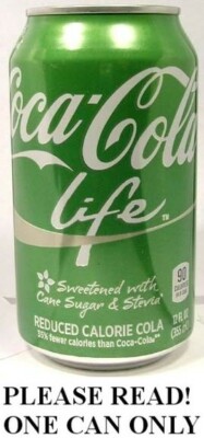 Coca Cola Life 16 South America Stevia Leaf Extract Full New 12oz Can Coke Usa Ebay