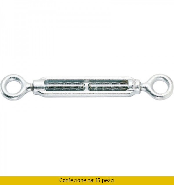 Tenditore Due Occhioli M10 Robur 80050710 in Acciaio Zincato - Confezione 15 Pezzi