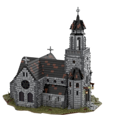 YOUFOY Modular Medieval Cathedral with Bell Tower Building Kit 6561 Pieces