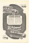 Whippet Lowest Priced 4 Door Sedans Fours and Sixes 1928 Vintage Ad