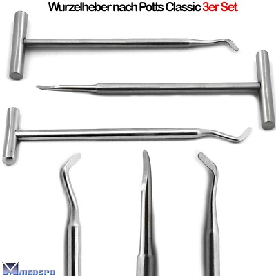 Wurzelheber nach Potts Classic Zahnchirurgie Heber Root Tip Elevator Dental 3er