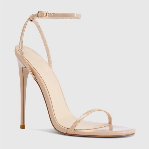 Sexy Damen-Sandalen Knöchelriemen hoher Absatz offene Zehenpartie eleganter Absatz Party - Bild 12 von 27