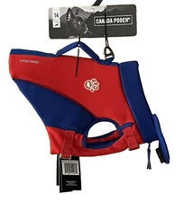 Canada Pooch Canine Size 14 High Tide Life Jacket Red Blue 12 - 17 Pounds NWT