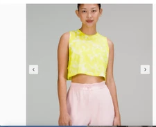 Lululemon All Yours Cropped Cotton Tank Marmoleado Tie Dye Size 10 New With Tag