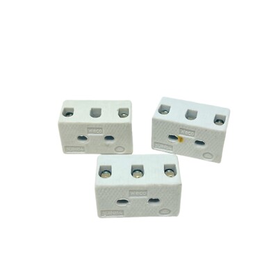 3 pcs Weco 914-0410 Connector 3 Pole Terminal Block with 6 Contacts 3DIN84