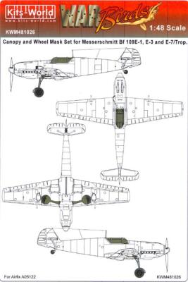 Kits World Decals 1/48 Bf-109E-1/E-3/E-7 SIMPLE SPLINTER SCHEME PAINT MASK # 6